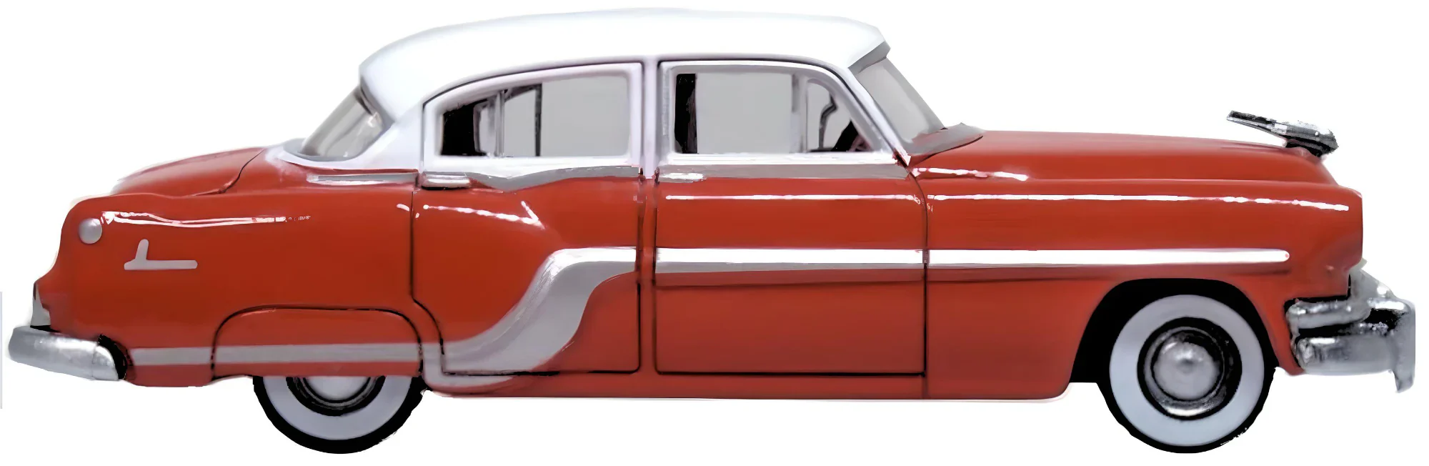 1954 Pontiac Chieftan 4 Door Coral Red/Winter White - Image 4