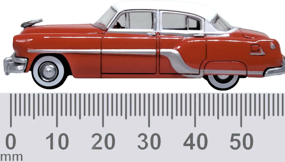 1954 Pontiac Chieftan 4 Door Coral Red/Winter White - Image 6