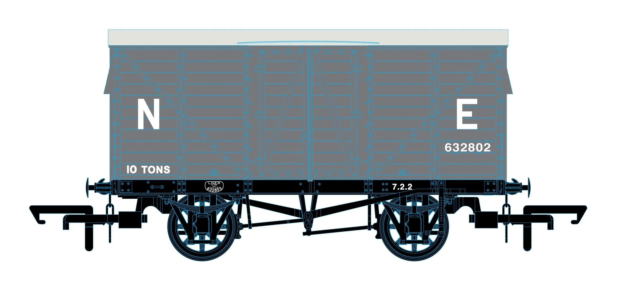 GER 10t Covered Van LNER (pre 1936) 632762