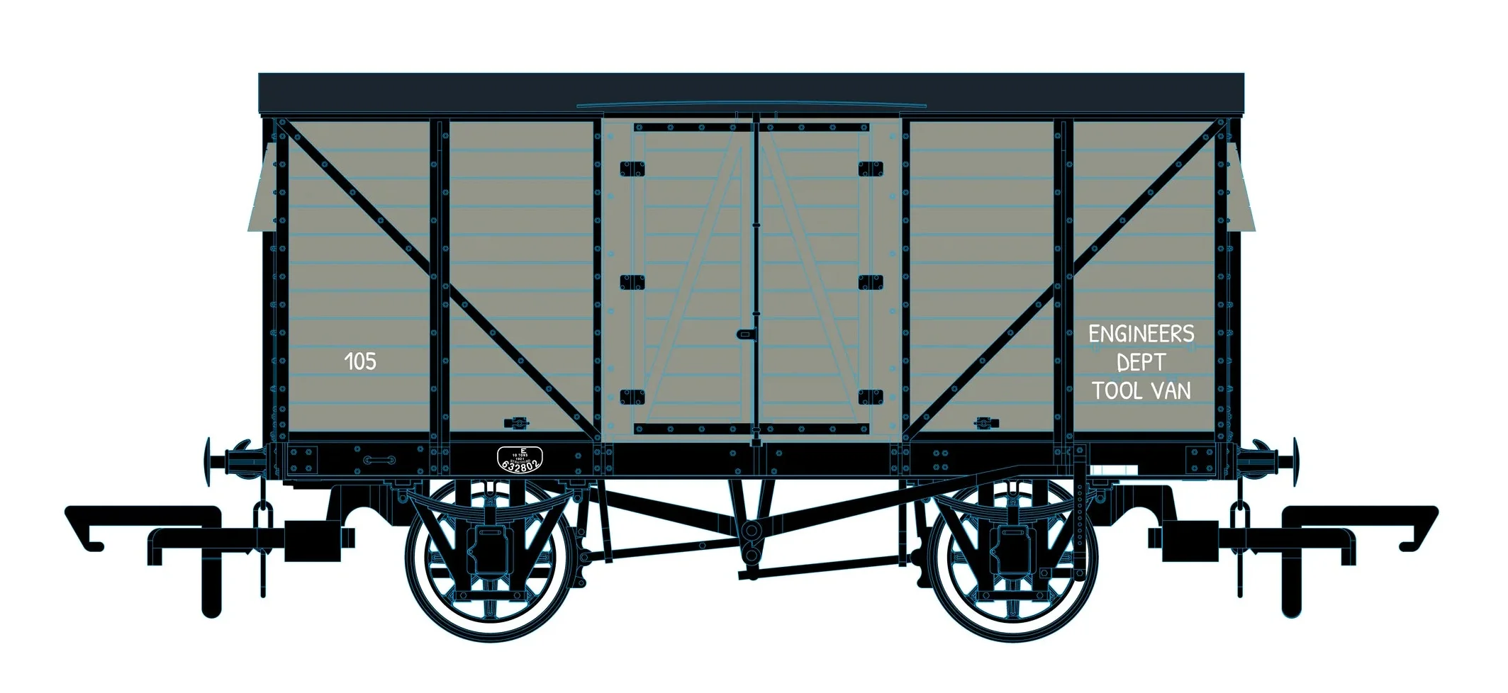 GER 10t Covered Van NYMR No 105 (1970s Preserved)