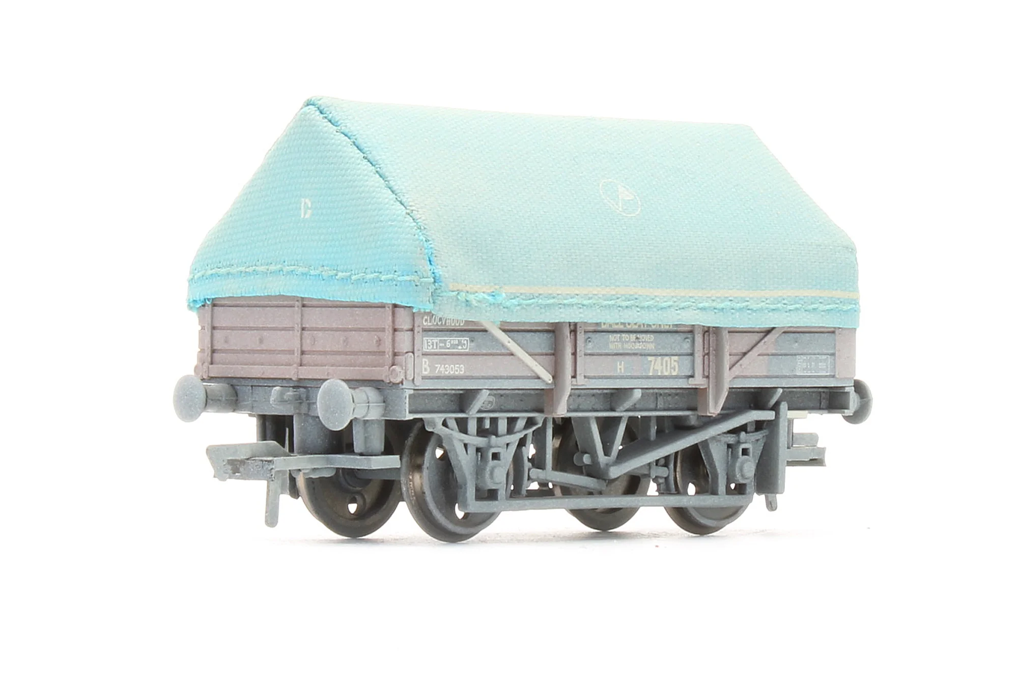 Pre-Owned 5 Plank BR Bauxite China Clay Wagon With Hood 'B743053' - Weathered