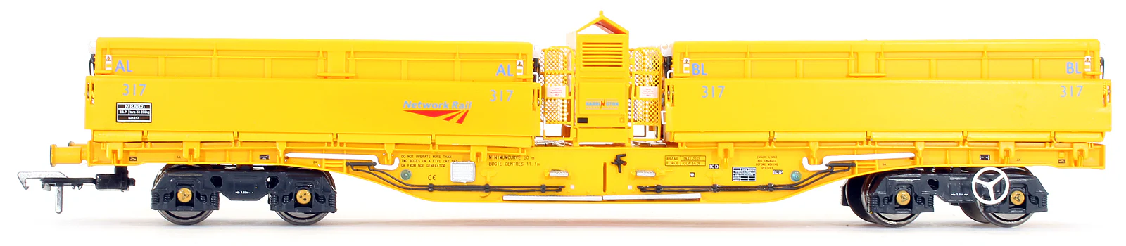 Pre-Owned MRA Side Tipping Ballast Wagon 5 Car Set Network Rail Yellow - Image 2