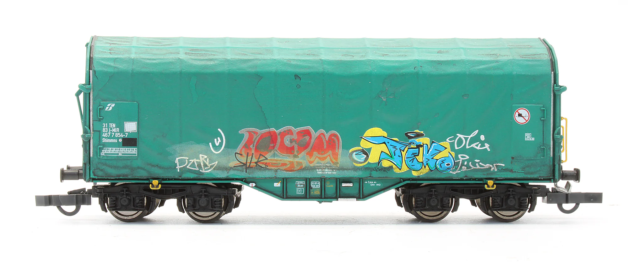 Pre-Owned Set Of 2 Tarpaulin Wagons With Graffiti - Image 4