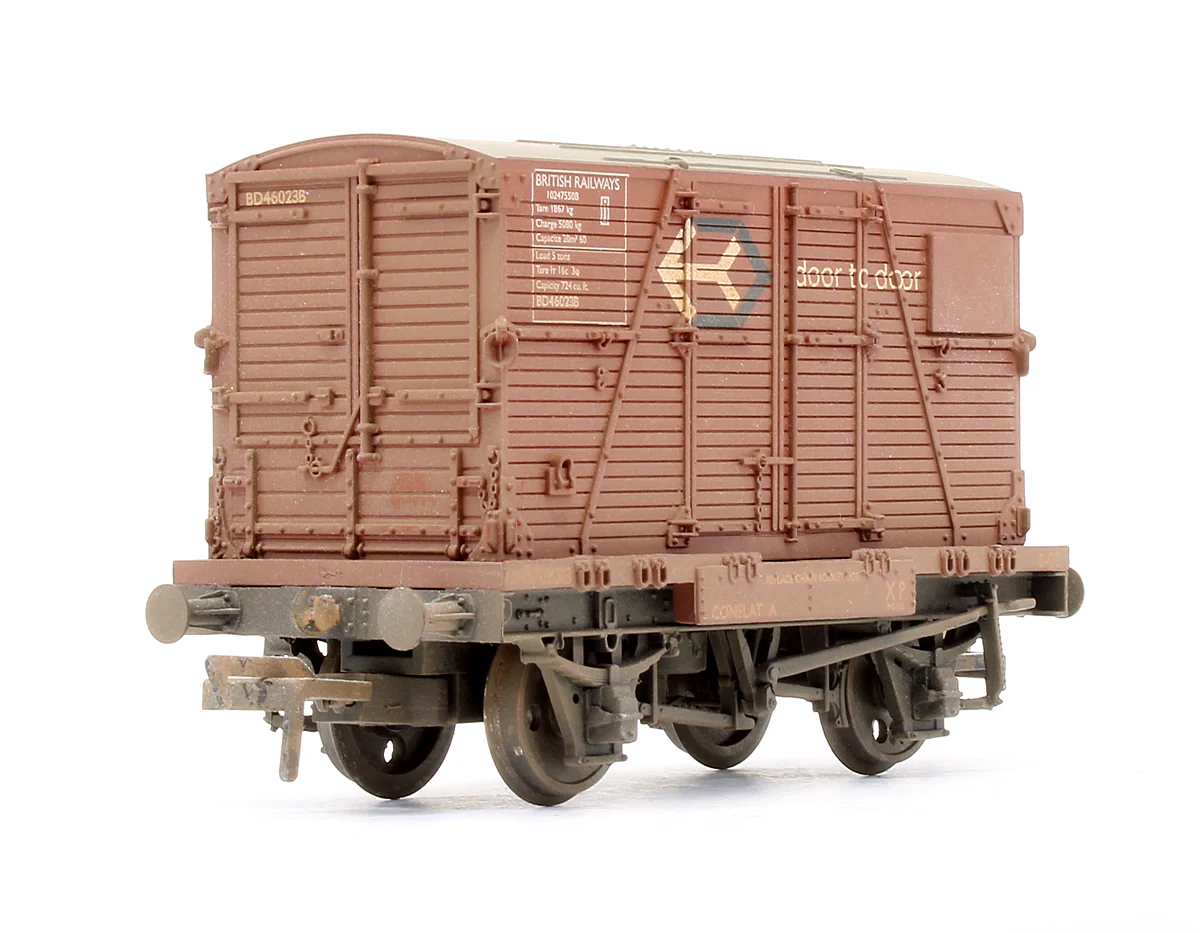 Pre-Owned Set Of 3 Conflats BR Bauxite With BD Containers BR Crimson (Weathered) (Exclusive Edition) - Image 3