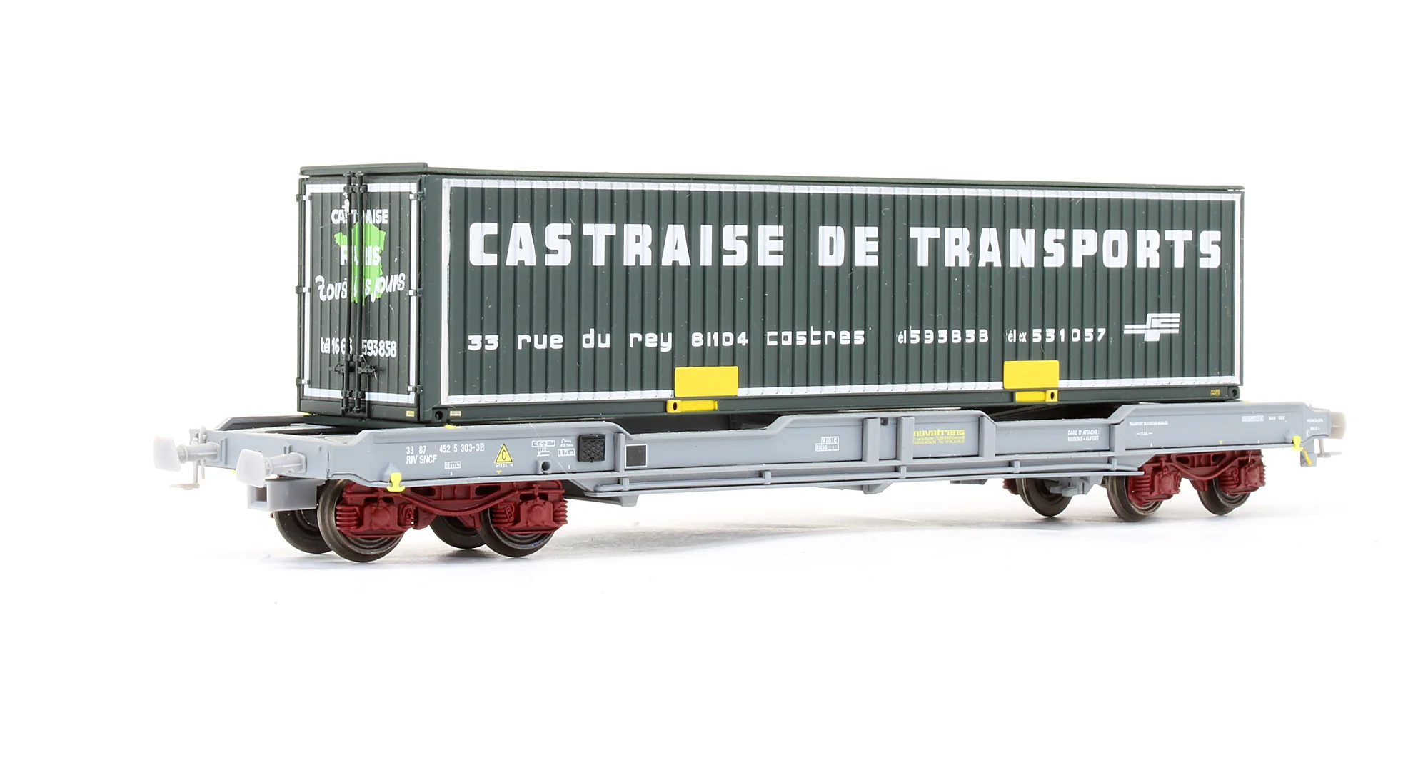 Pre-Owned SNCF Bogie Wagon '33 87 452 5 303-3' With Container - Image 2