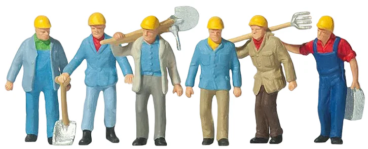 Track Workers (6) with Tools Exclusive Figure Set