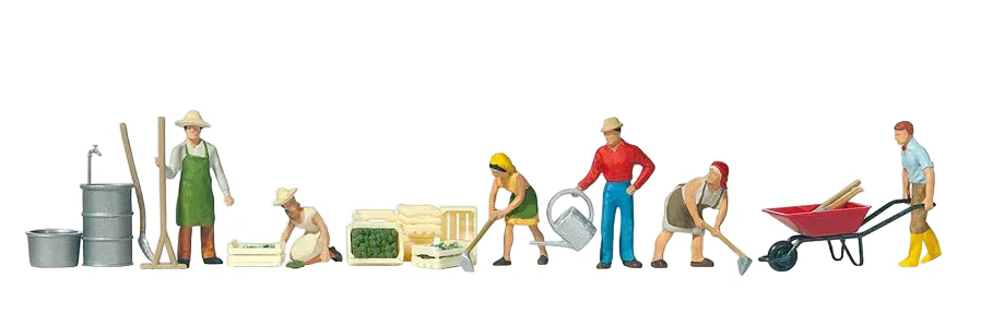 Gardeners (6) with Equipment Exclusive Figure Set