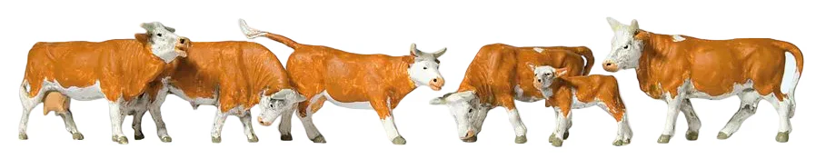 Brown/White Cows (6) Exclusive Figure Set
