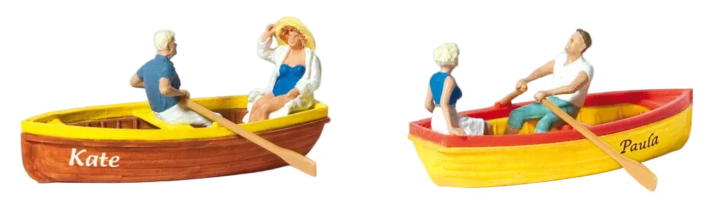 Rowing Boats (2) and Rowers (4) Exclusive Figure Set