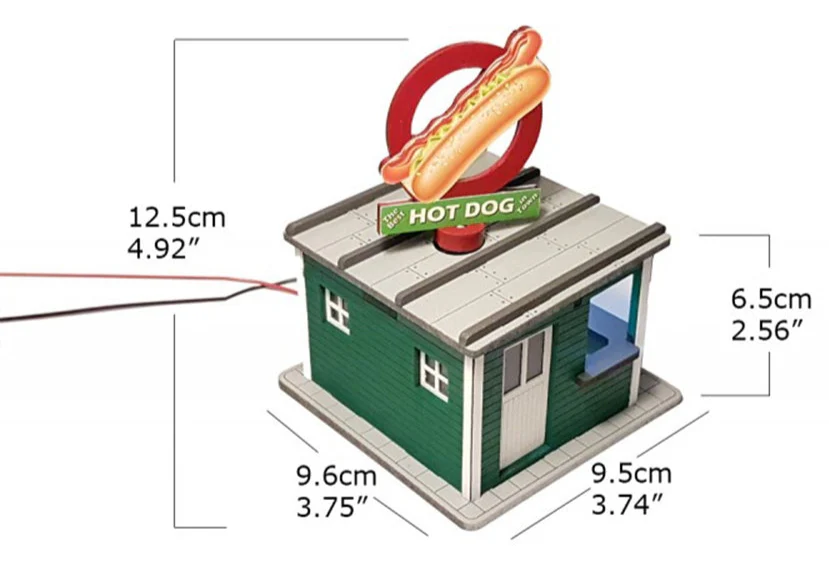 O Scale Hot Dog Booth w/Rotating Banner and Illumination - Image 3