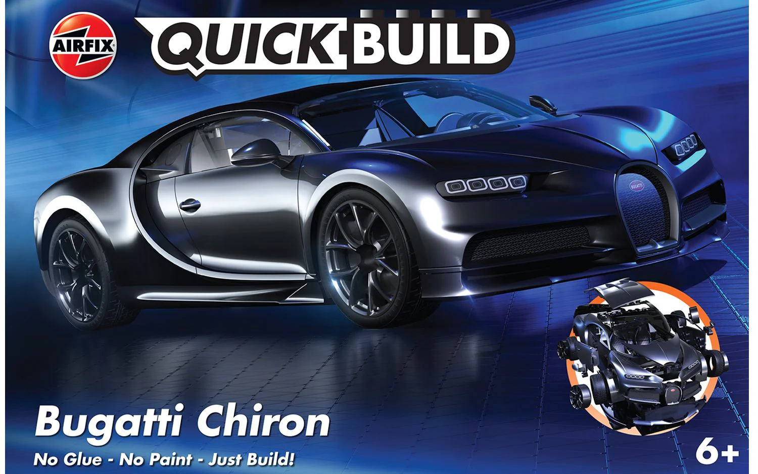 J6025 QUICKBUILD Bugatti Chiron - Black Model Kit - Image 7