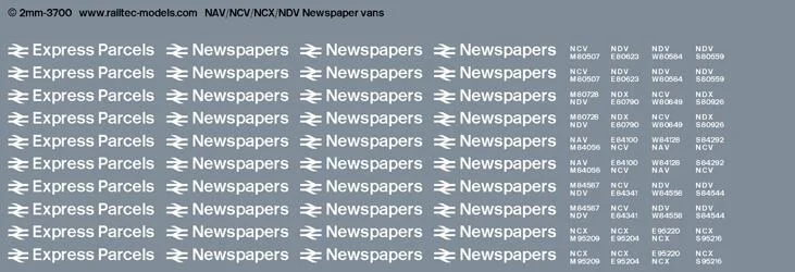 NAV / NCV / NDV / NCX Newspaper vans Transfer