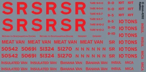Southern SR freight: Insul Mica Meat Banana Van OO Gauge Waterslide Decals Transfer