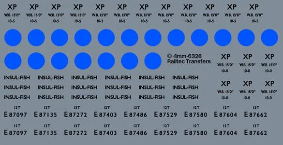 RT-4-6328 BR 12T Blue Spot Insul-Fish Vans Waterslide Decals Transfer