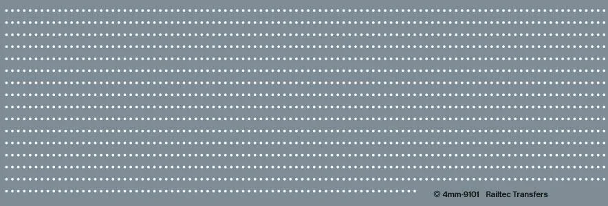 Rivets, White: 1⅛ inch diam, 3 inch spacing OO Gauge Waterslide Decals Transfer