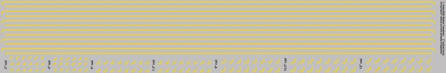 1" yellow lining (0.33mm thick) OO Gauge Waterslide Decal Transfer