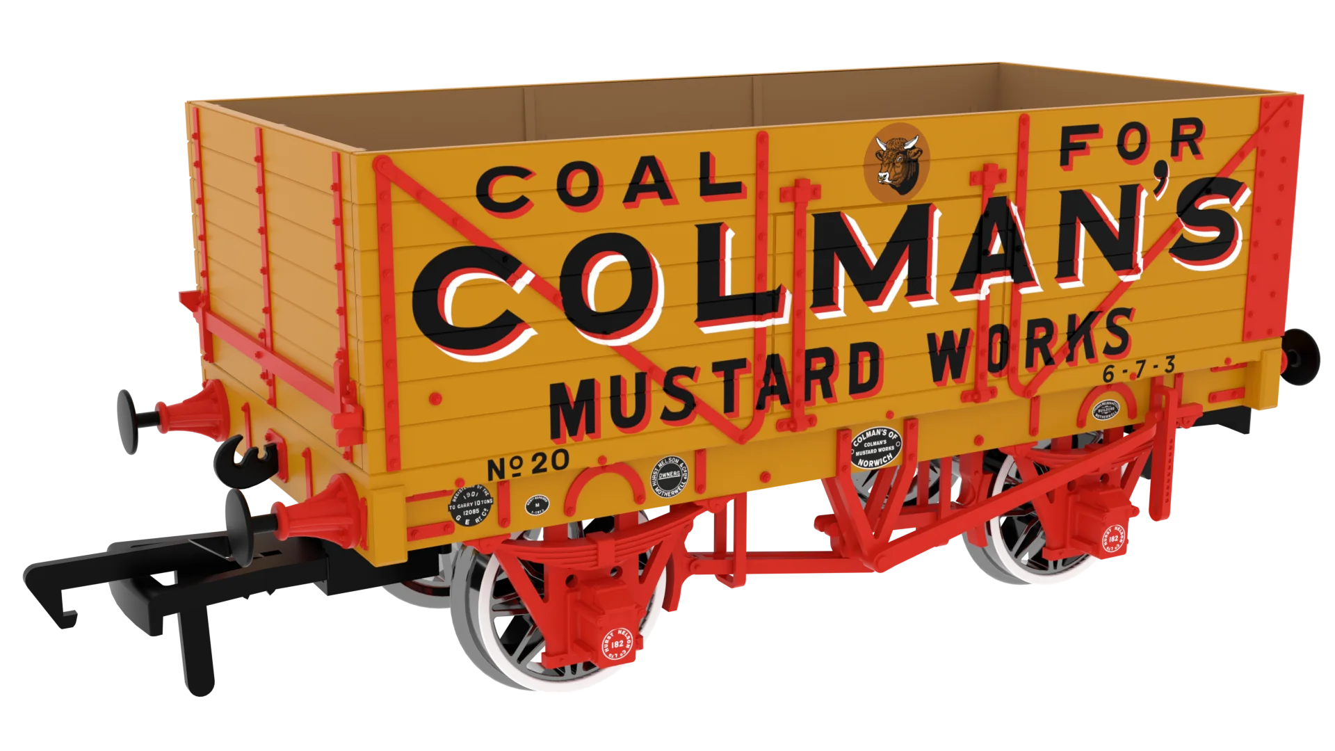 7 Plank 1907 Railway Clearing House Private Owner Open Wagon Colman’s Mustard No.20