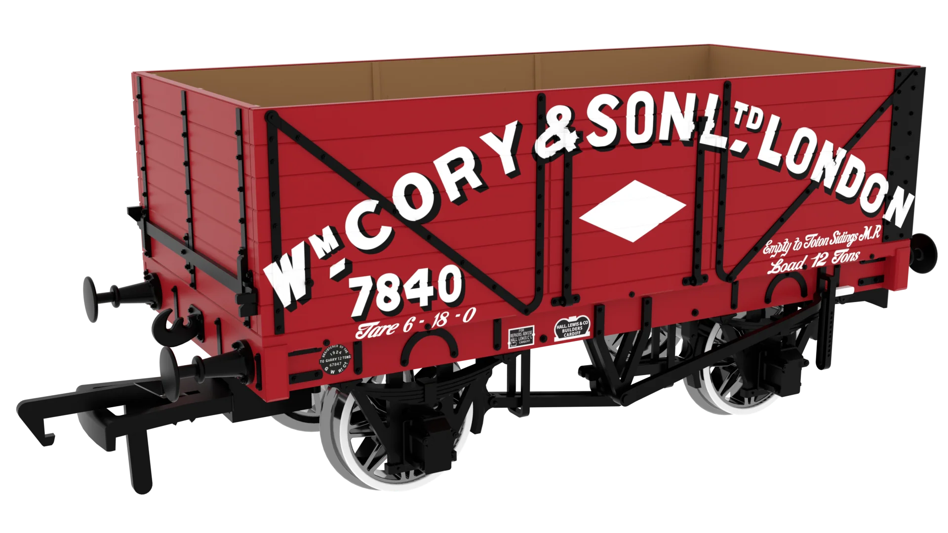 7 Plank 1907 Railway Clearing House Private Owner Open Wagon Wm Cory & Son No.7840