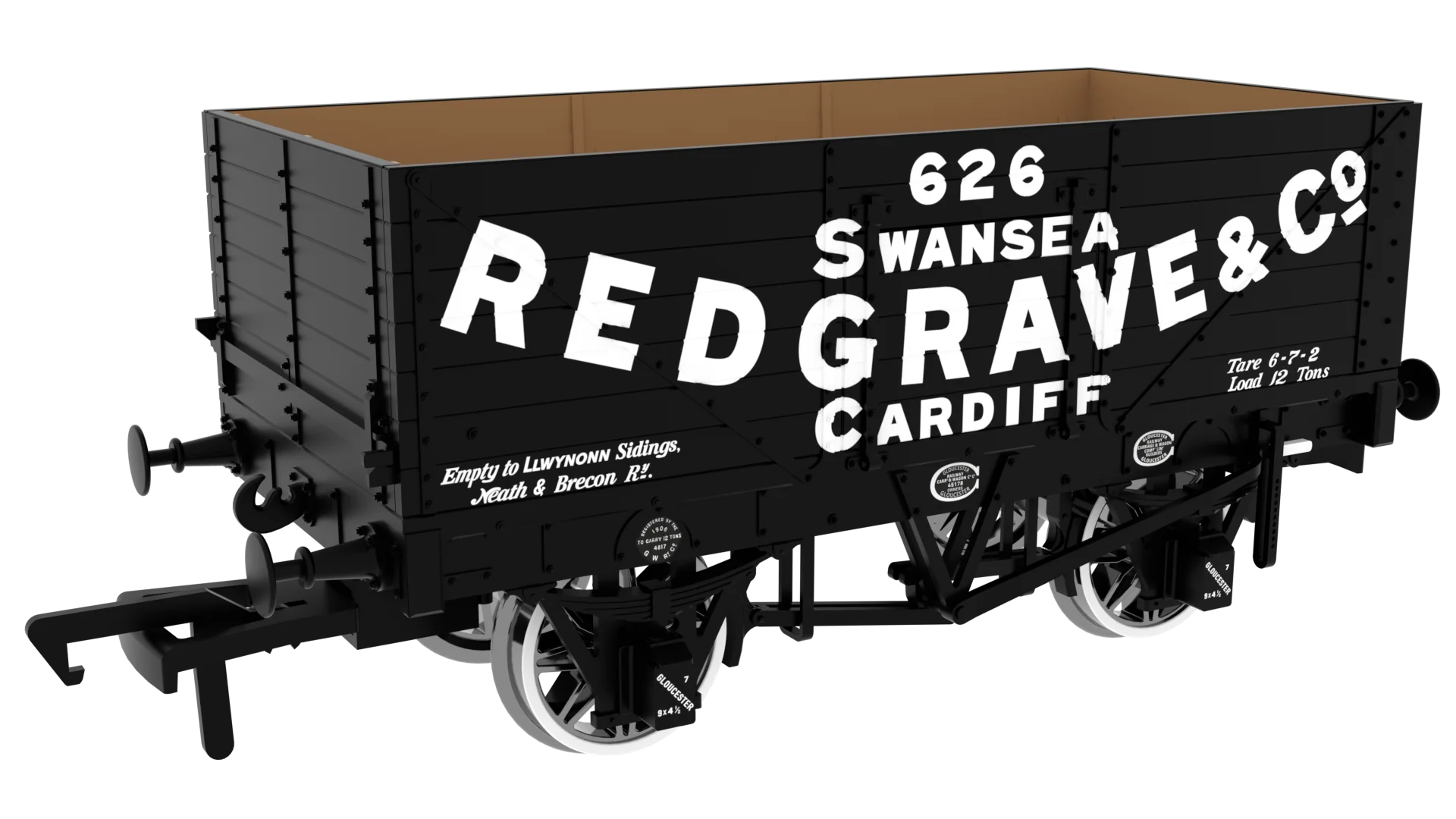 7 Plank 1907 Railway Clearing House Private Owner Open Wagon Redgrave & Co. No.626