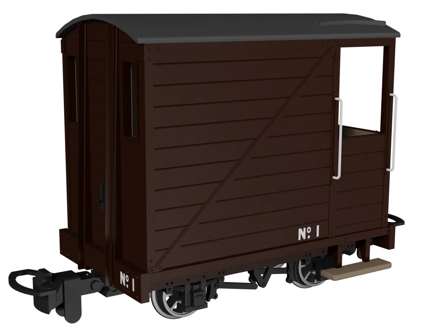 Single Veranda Brake Van - Plain Brown No.1
