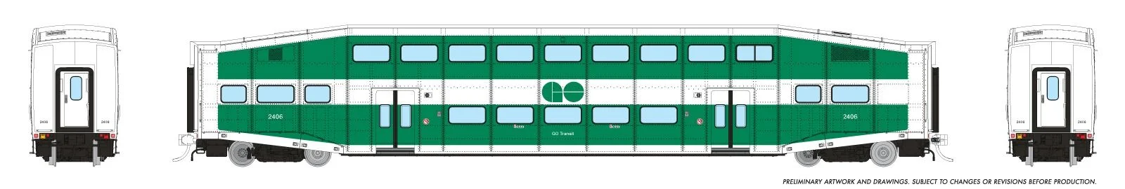 1110005 HO BiLevel Commuter Car: GO Transit - Late: Coach #2410