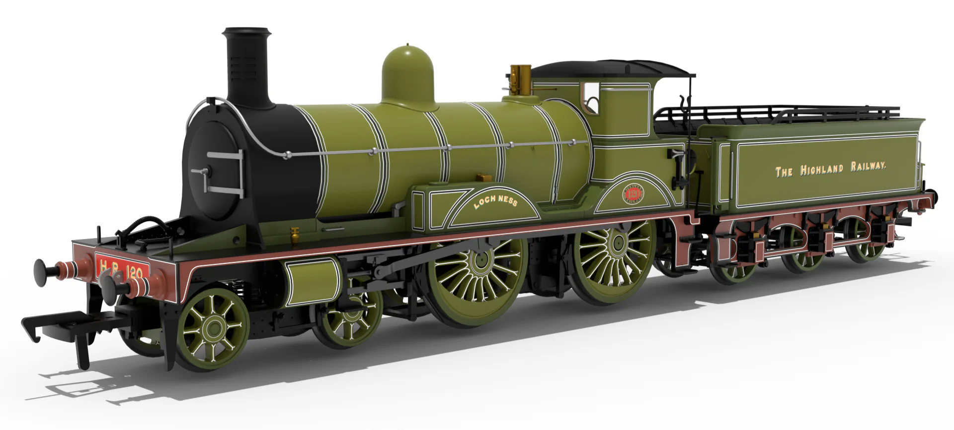 Highland Railway Loch Class 4-4-0 No.120 'Loch Ness' HR Drummond Lined Green Steam Locomotive