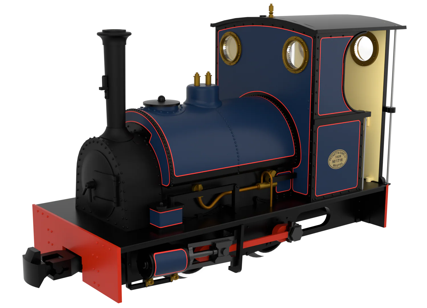 814508 Peckett & Sons Cranmore Class 0-4-0ST Lined Dark Blue Steam Locomotive - DCC Fitted