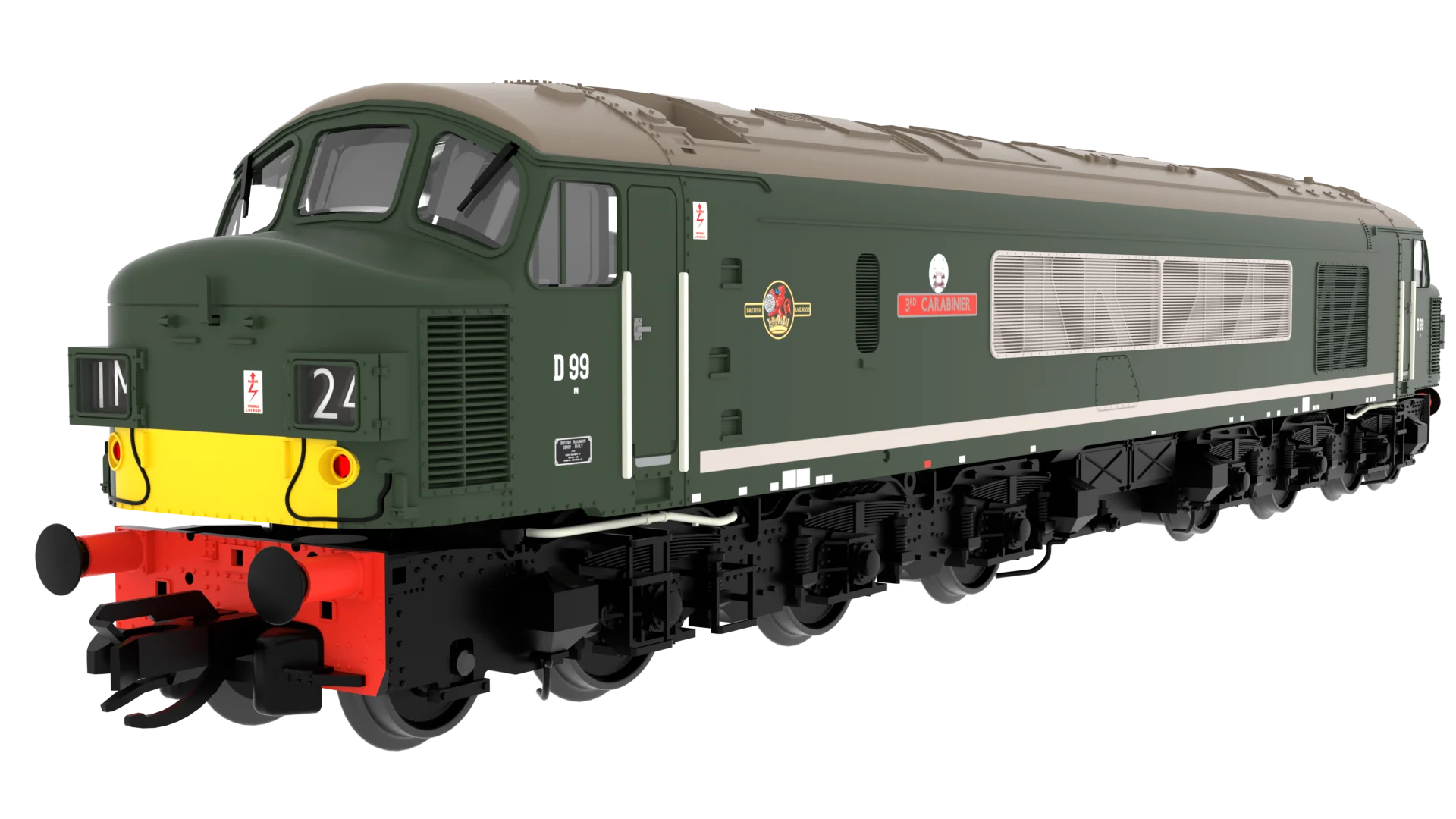 823102 Class 45 'Peak' D99 "3rd Carabinier" BR Green With Small Yellow Panels Diesel Locomotive