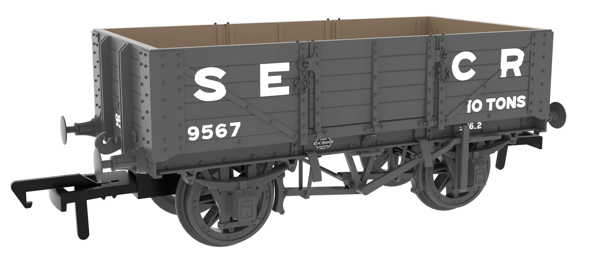 824015 SER/SECR 5-plank 10 ton open wagon - SECR Maunsell Dark Grey No. 9567