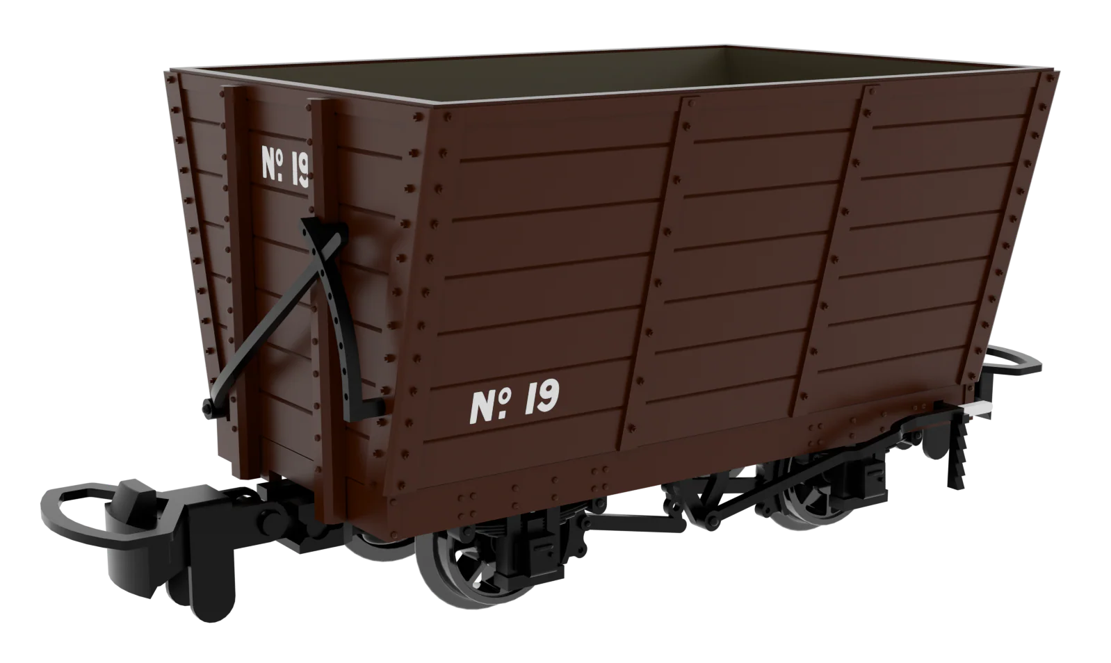 833001 Wooden Hopper - Plain Brown No.19