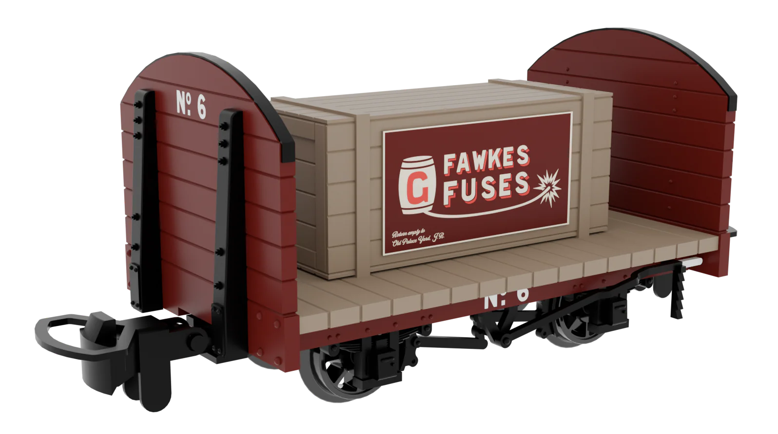 833207 Round Ended Flat - Plain Red No. 6 (with removable crate)