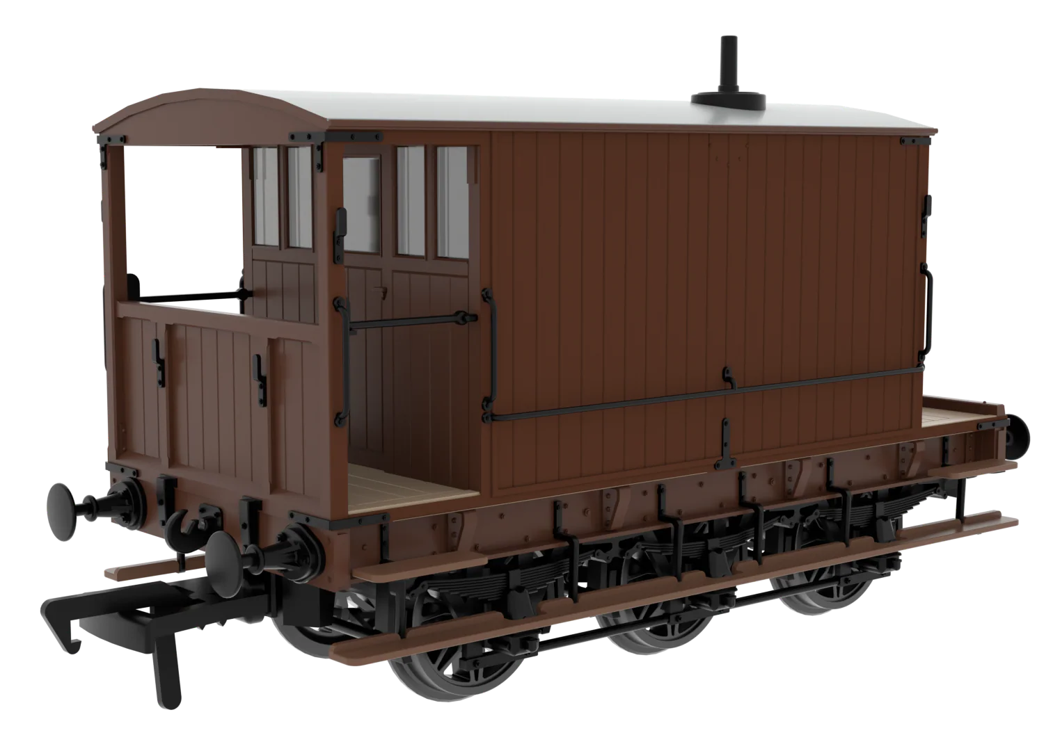 931027 SECR 6 Wheel Brake Van - Plain Brown