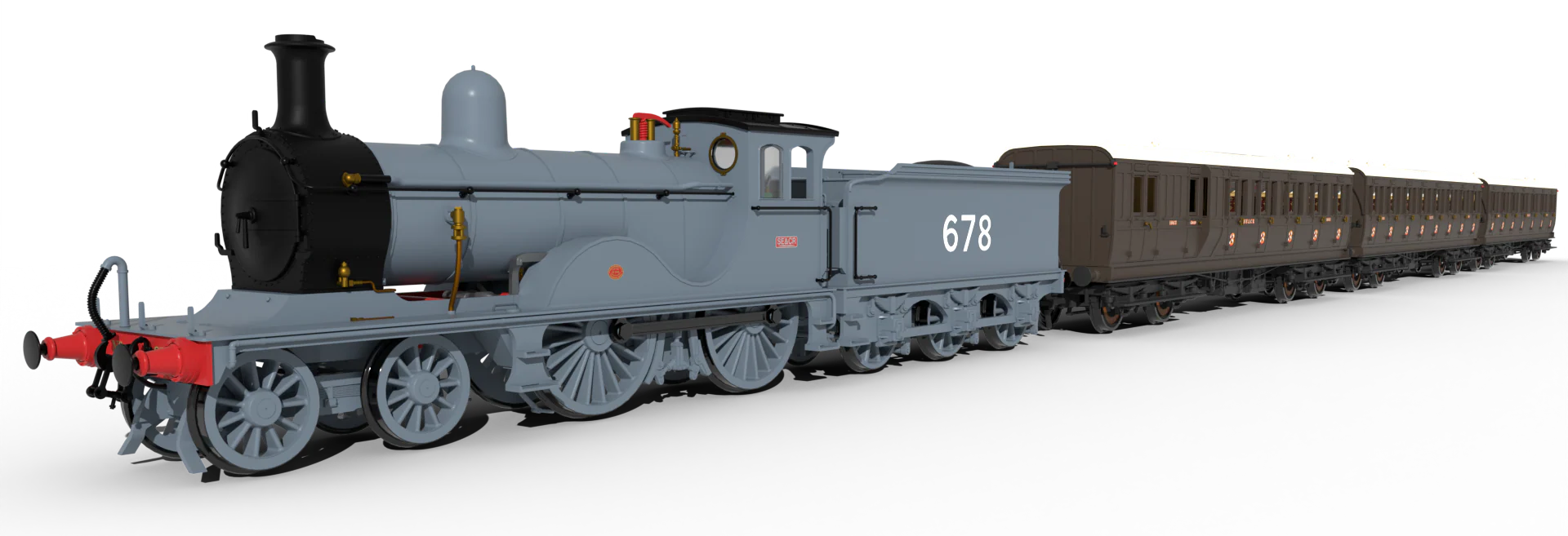 SECR G Class 4-4-0 No.678 - SECR Grey Steam Locomotive - Image 2