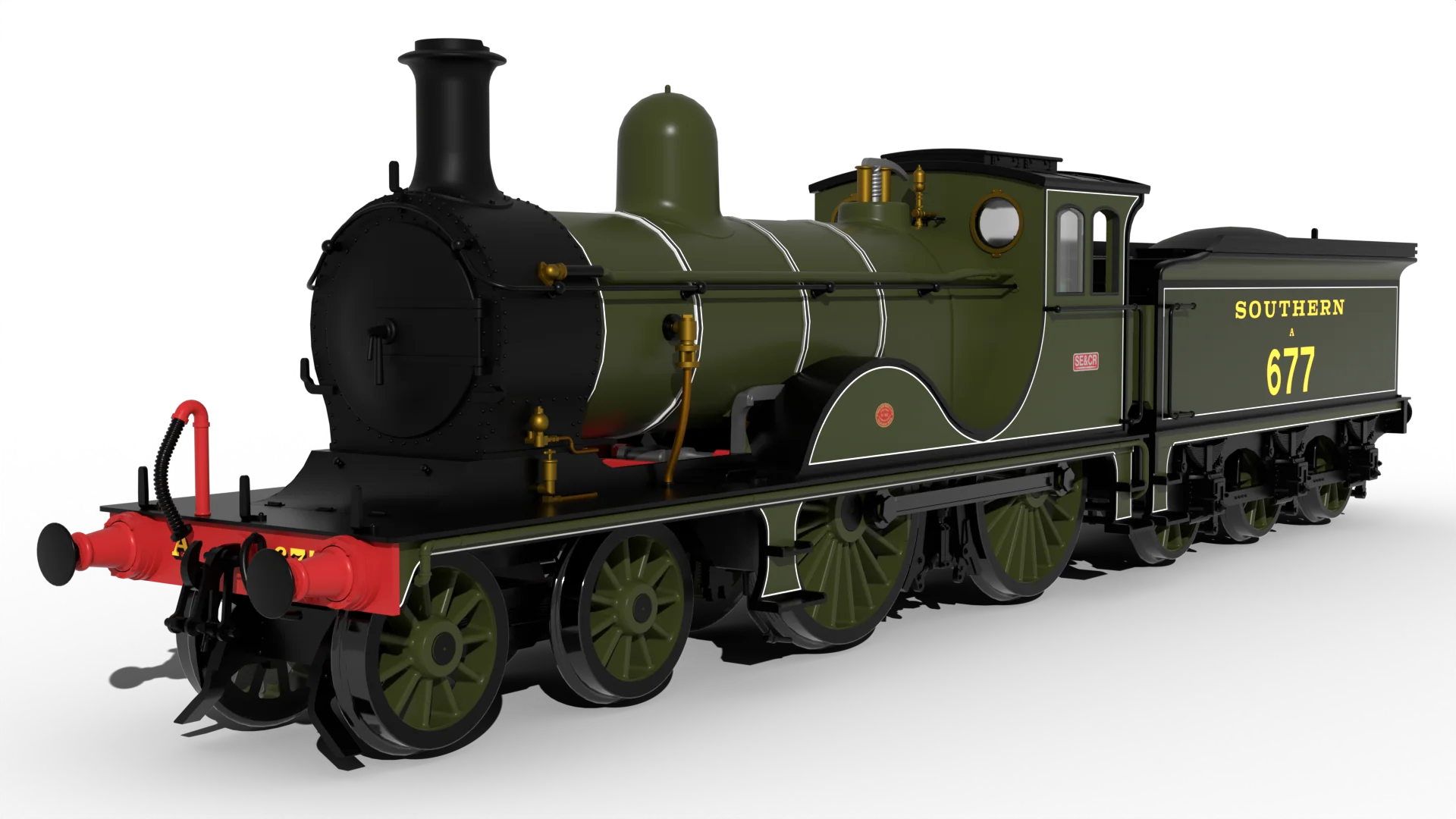 SECR G Class 4-4-0 No.A677 - SR Lined Olive Green Steam Locomotive - DCC Sound