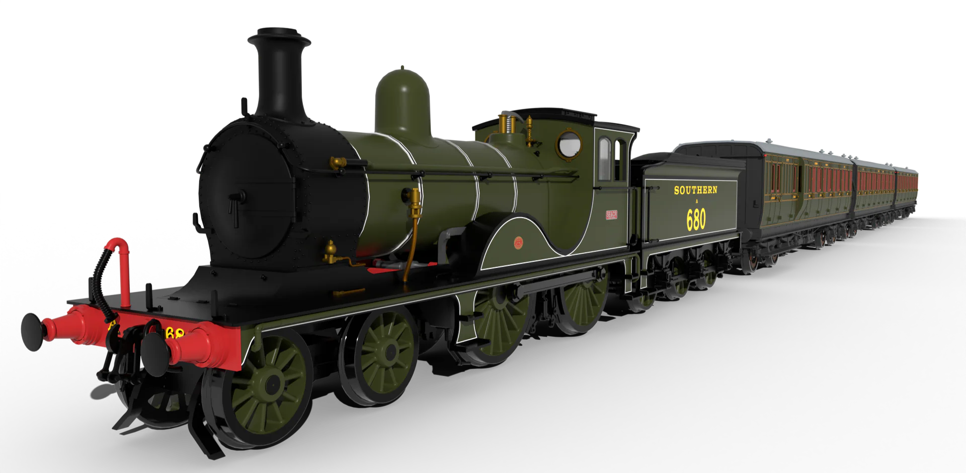 SECR G Class 4-4-0 No.A680 - SR Lined Olive Green Steam Locomotive - Image 2