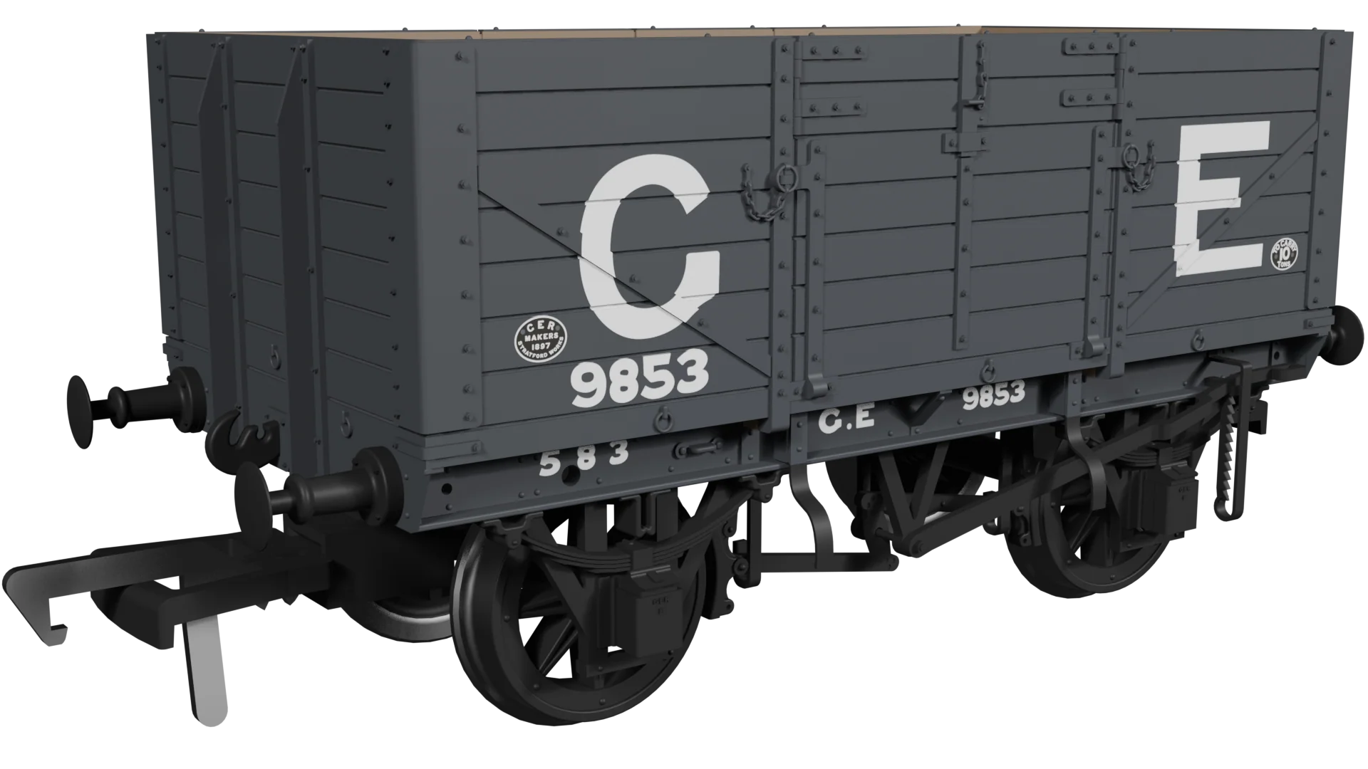 973001 GER Dia.48 7-Plank Open Wagon GER No.9853 - Image 2