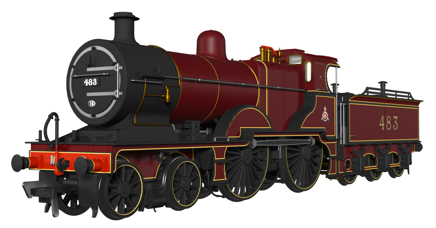 974502 Midland Railway 483 Class 4-4-0 Crimson No.483 Steam Locomotive - DCC Sound - Image 3