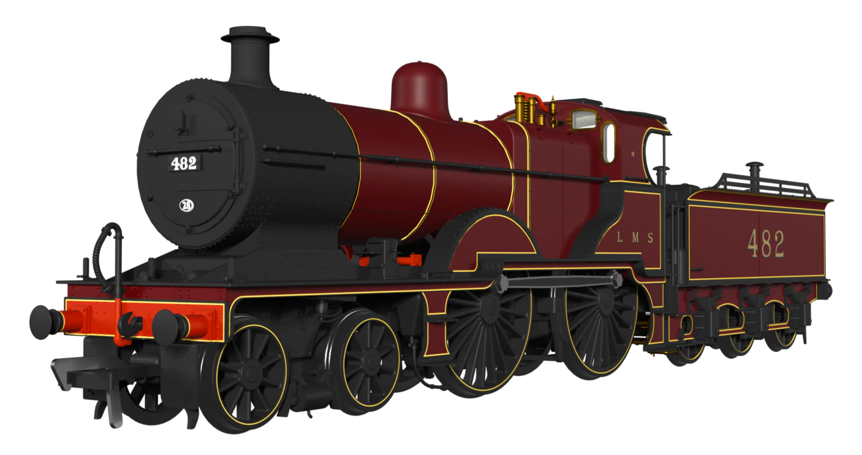 974505 Midland Railway 483 Class 4-4-0 LMS Crimson No.482 (Small Letters) Steam Locomotive - DCC Sound