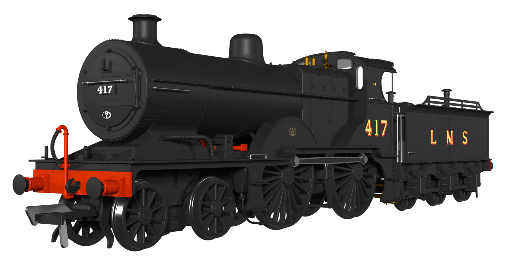 974508 Midland Railway 483 Class 4-4-0 LMS Wartime Unlined Black No.417 Steam Locomotive - DCC Sound