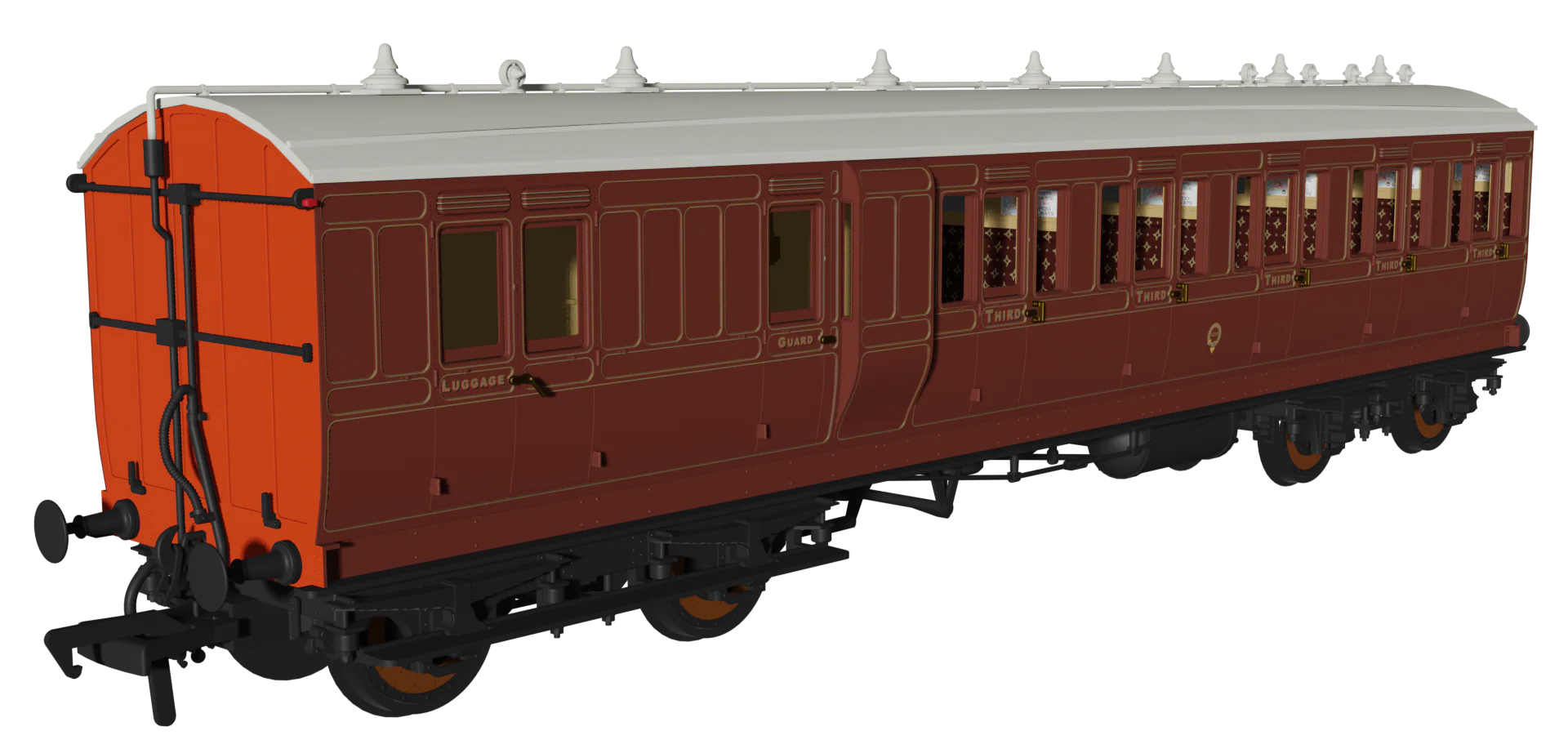 'Evolution' 48' LBSC Mahogany Non-Corridor Carriage No.1236, 535 & 297 Triple Pack - Image 3