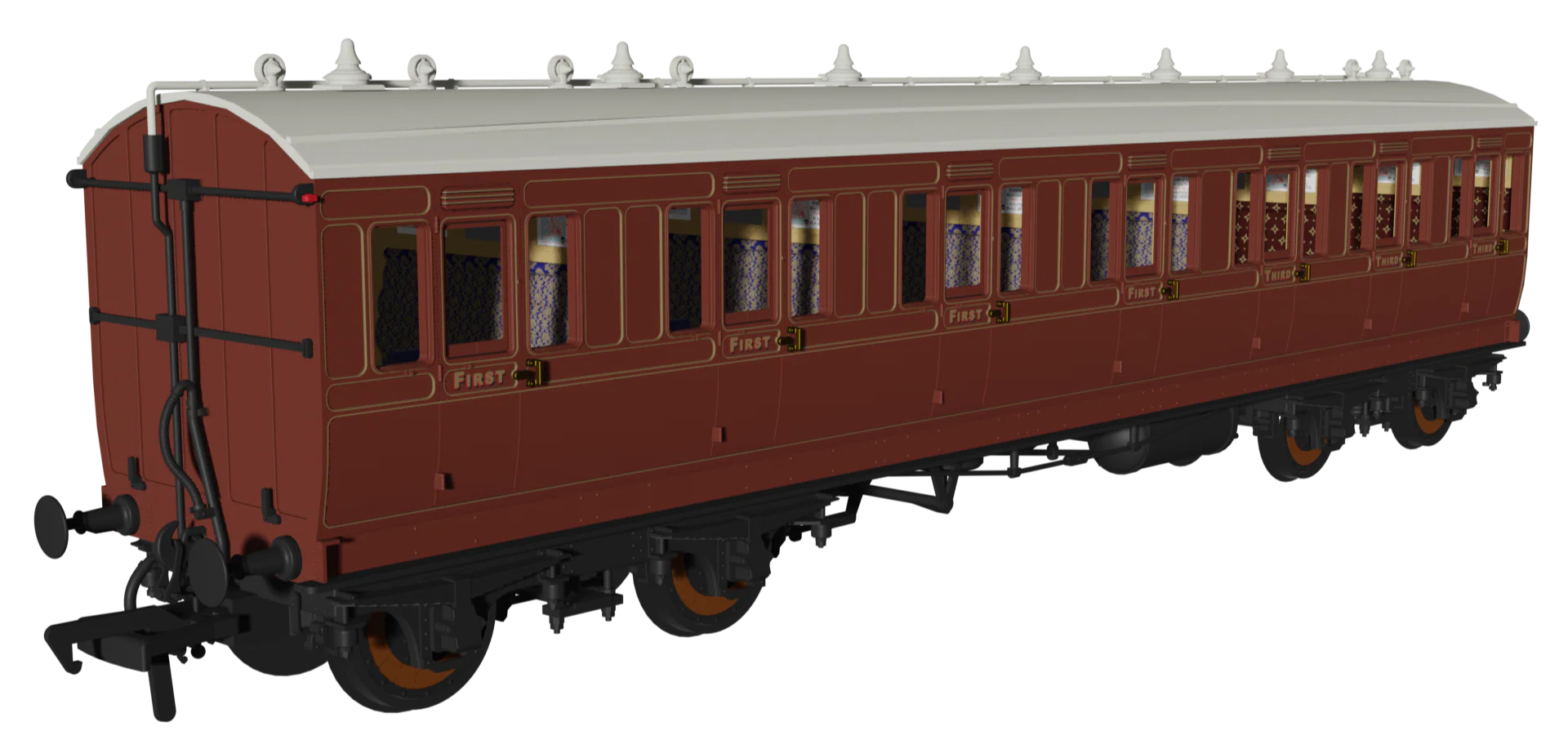 'Evolution' 48' LBSC Mahogany Non-Corridor Carriage No.1236, 535 & 297 Triple Pack - Image 5