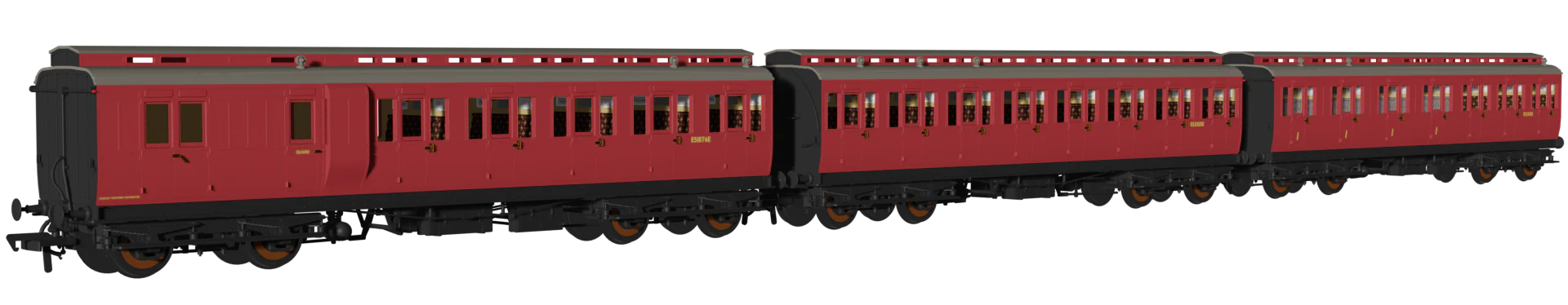 'Evolution' 48' BR Crimson Non-Corridor Carriage No.E51876E, E52305E & E51366E Triple Pack - Image 2