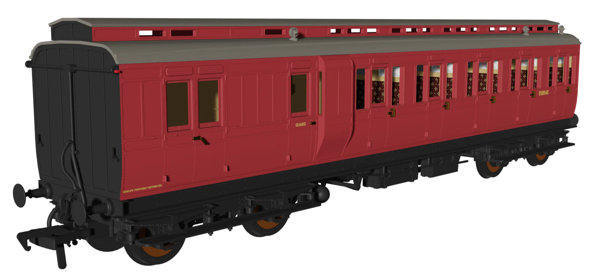 'Evolution' 48' BR Crimson Non-Corridor Carriage Brake Third No.E51854E