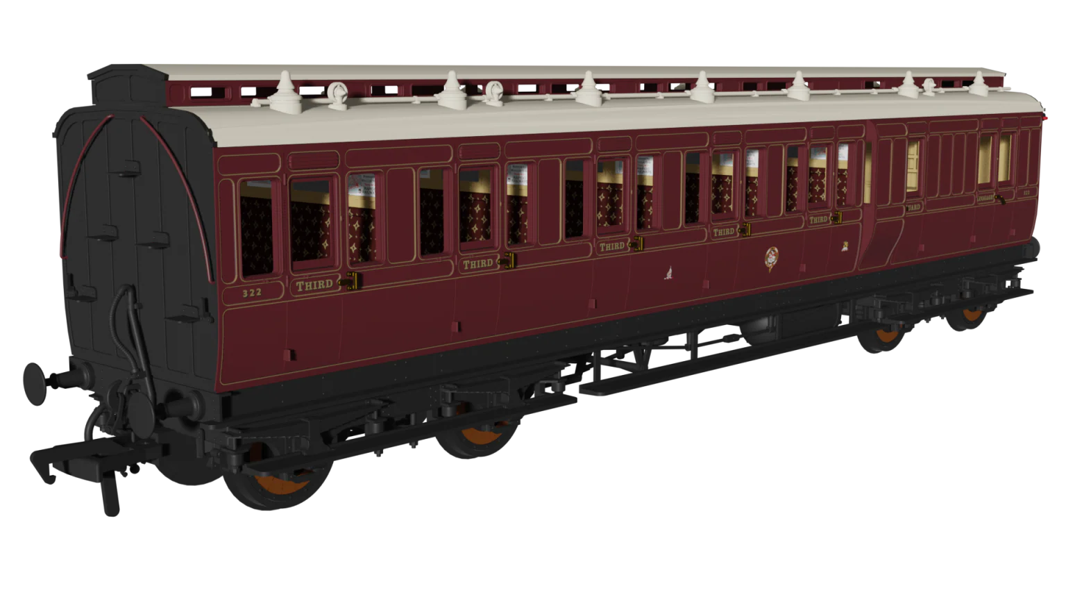 GWR Lined Crimson Lake 'Evolution' Non-Corridor Carriage Brake Third No.322