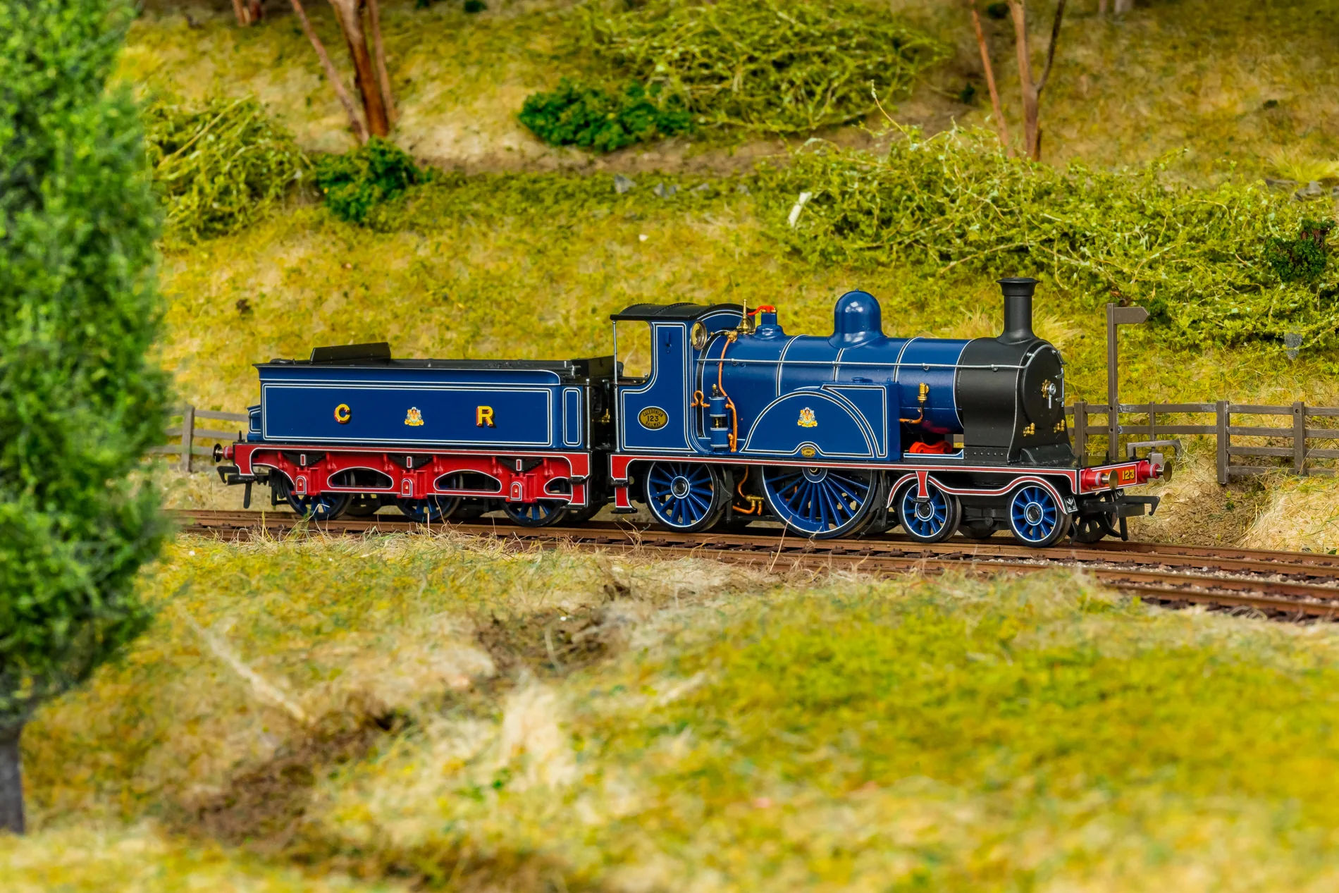 Caledonian Railway Single 4-2-2 CR Dark Blue No.123 Steam Locomotive - Image 5