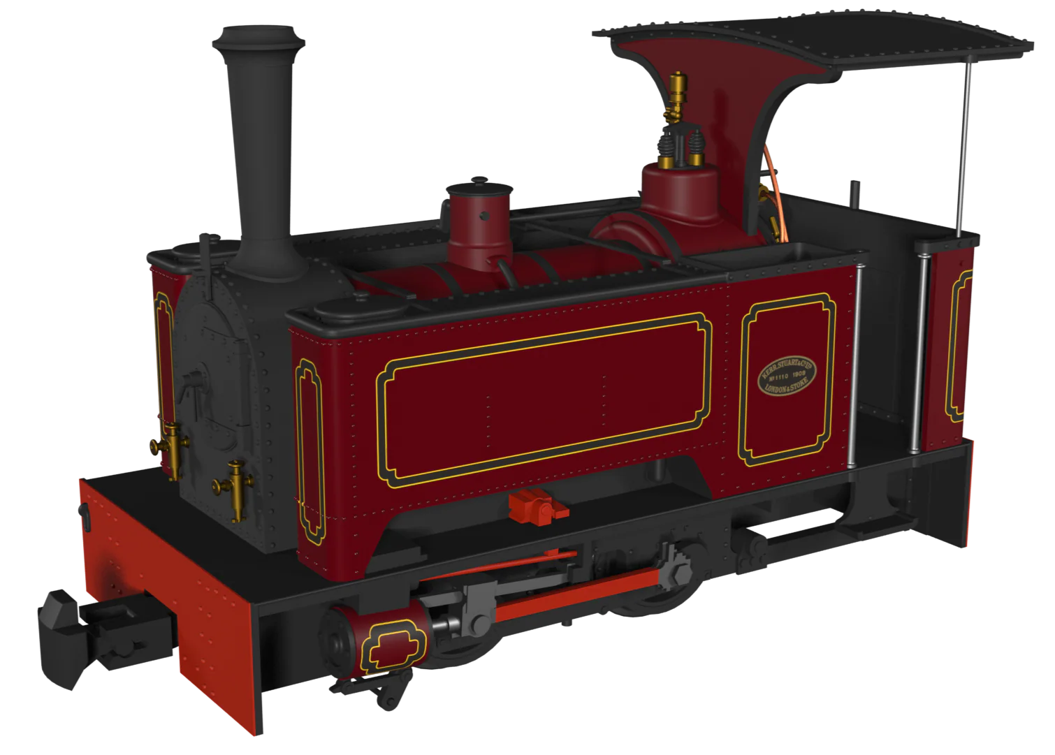 Sirdar Class 0-4-0 Kerr, Stuart & Co. Long-Tank Lined Maroon Steam Locomotive - Image 2