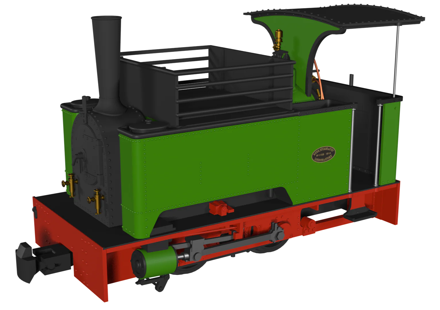 Sirdar Class 0-4-0 Kerr, Stuart & Co. Long-Tank Plain Green Steam Locomotive - Image 2