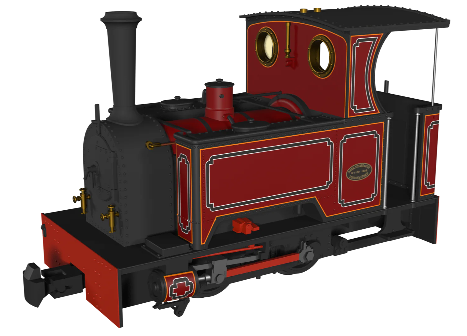 Sirdar Class 0-4-0 Kerr, Stuart & Co. Short-Tank 'What If' - FR Lined Red Steam Locomotive - DCC Fitted - Image 8