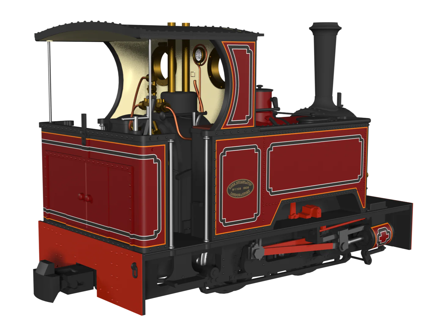 Sirdar Class 0-4-0 Kerr, Stuart & Co. Short-Tank 'What If' - FR Lined Red Steam Locomotive - DCC Fitted - Image 9