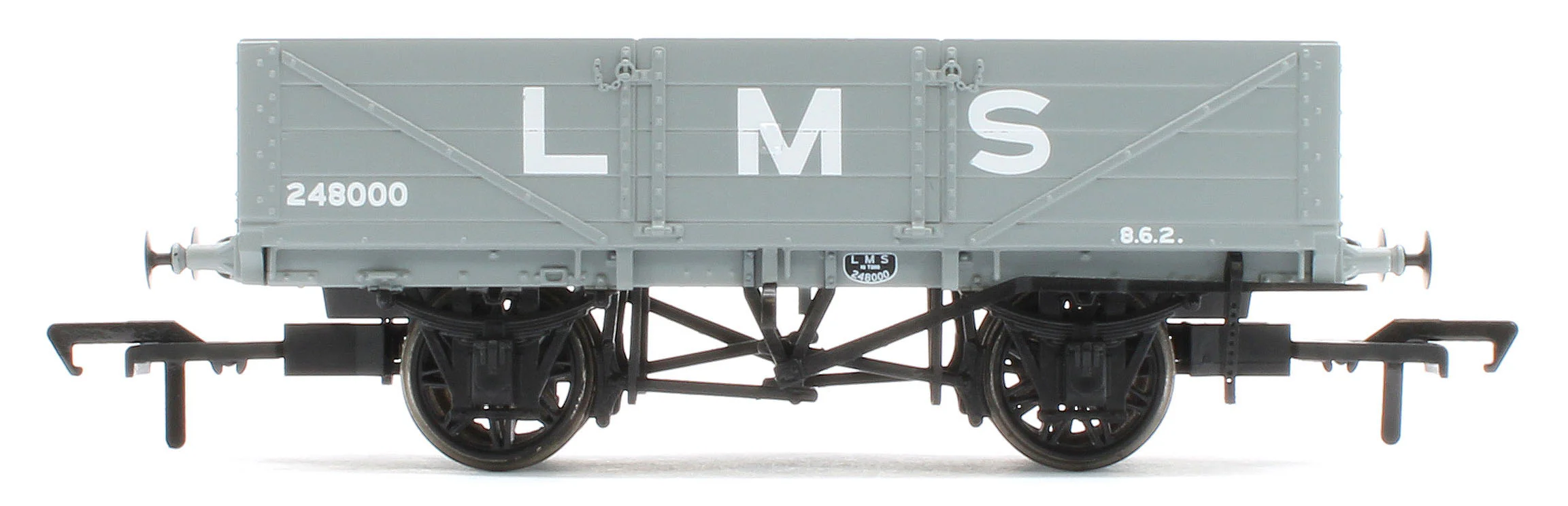 950015 LNWR D90 4-Plank Open LMS Grey (pre-1936) No.248000 - Image 2